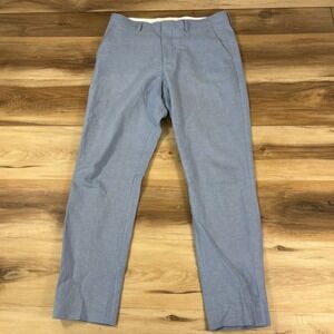 Express Extra Slim Light Blue Linen Cotton Blend Trousers Mens 32x30
